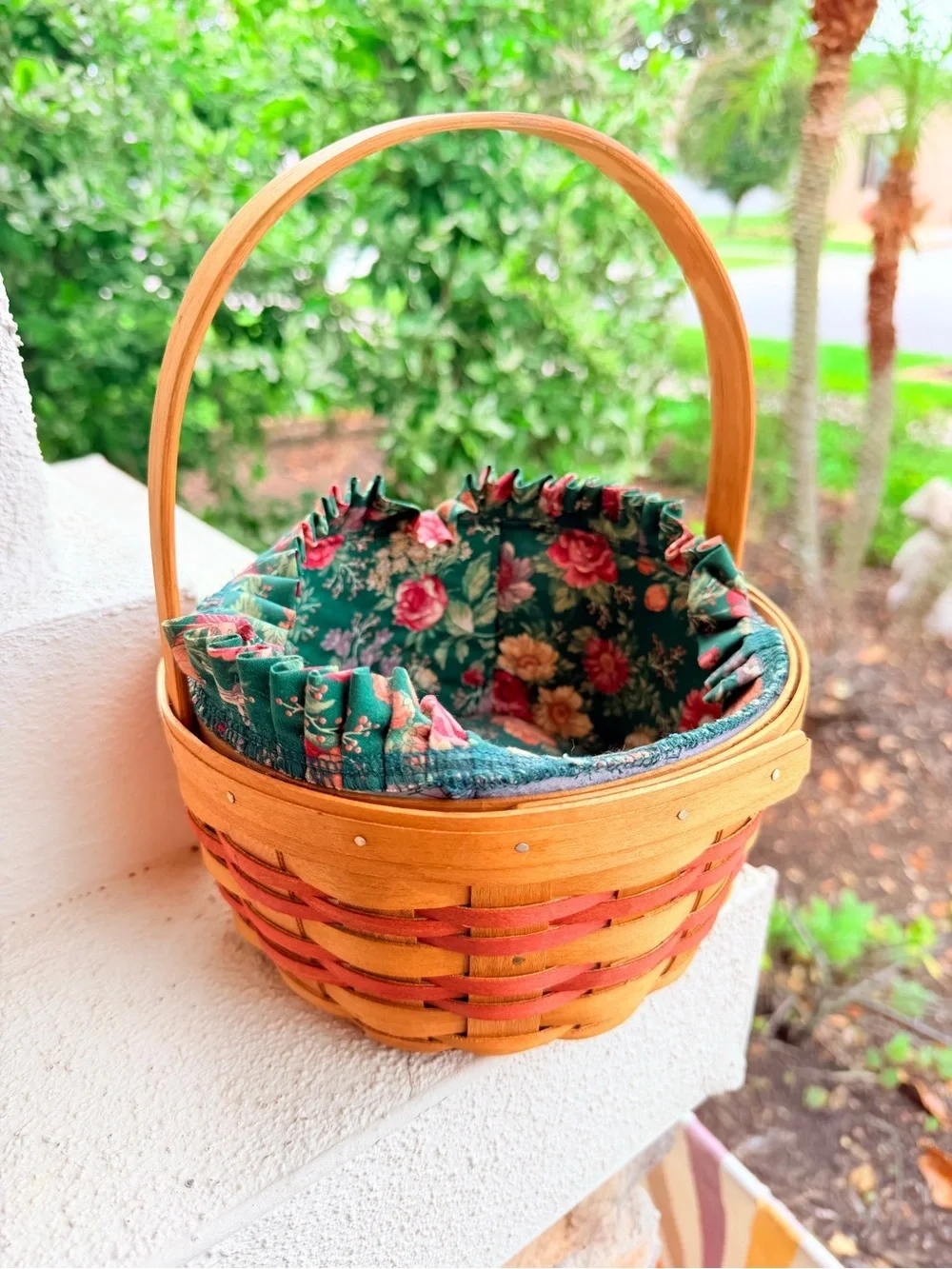 Bradford Basket Co Mother's Day 1996 with Floral Fabric Liner   9